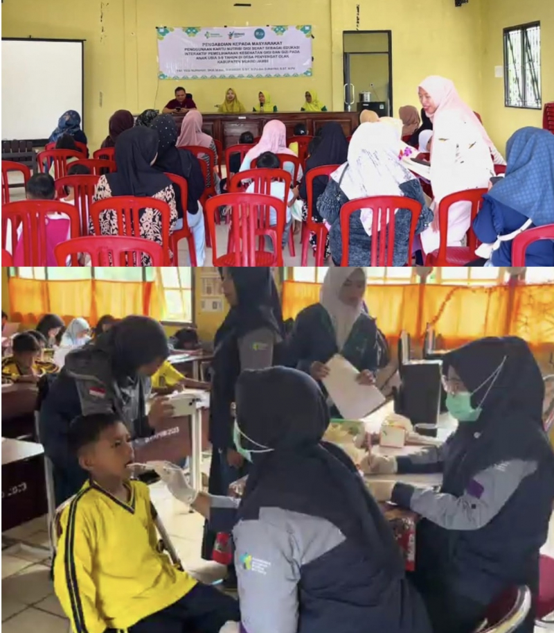 Saat kegiatan edukasi kesehatan gigi dan gizi pada anak yang berlangsung di SD 59/IX Penyengat Olak