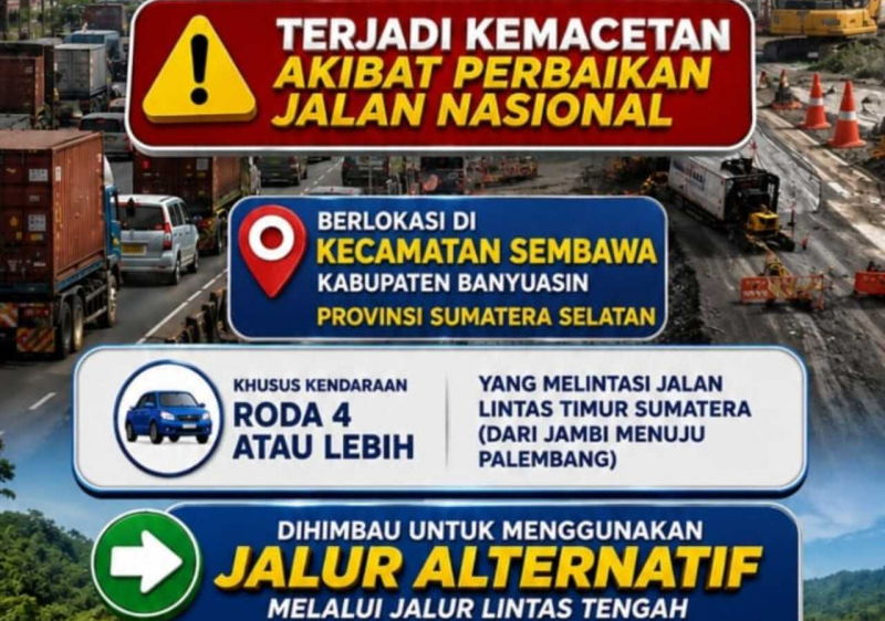 Himbawan Polda Jambi terkaih kemacetan Jalan Lintas Timur
